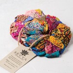 Women of the Cloud Forrest Silk Kantha Scrunchies, Set of 2, India