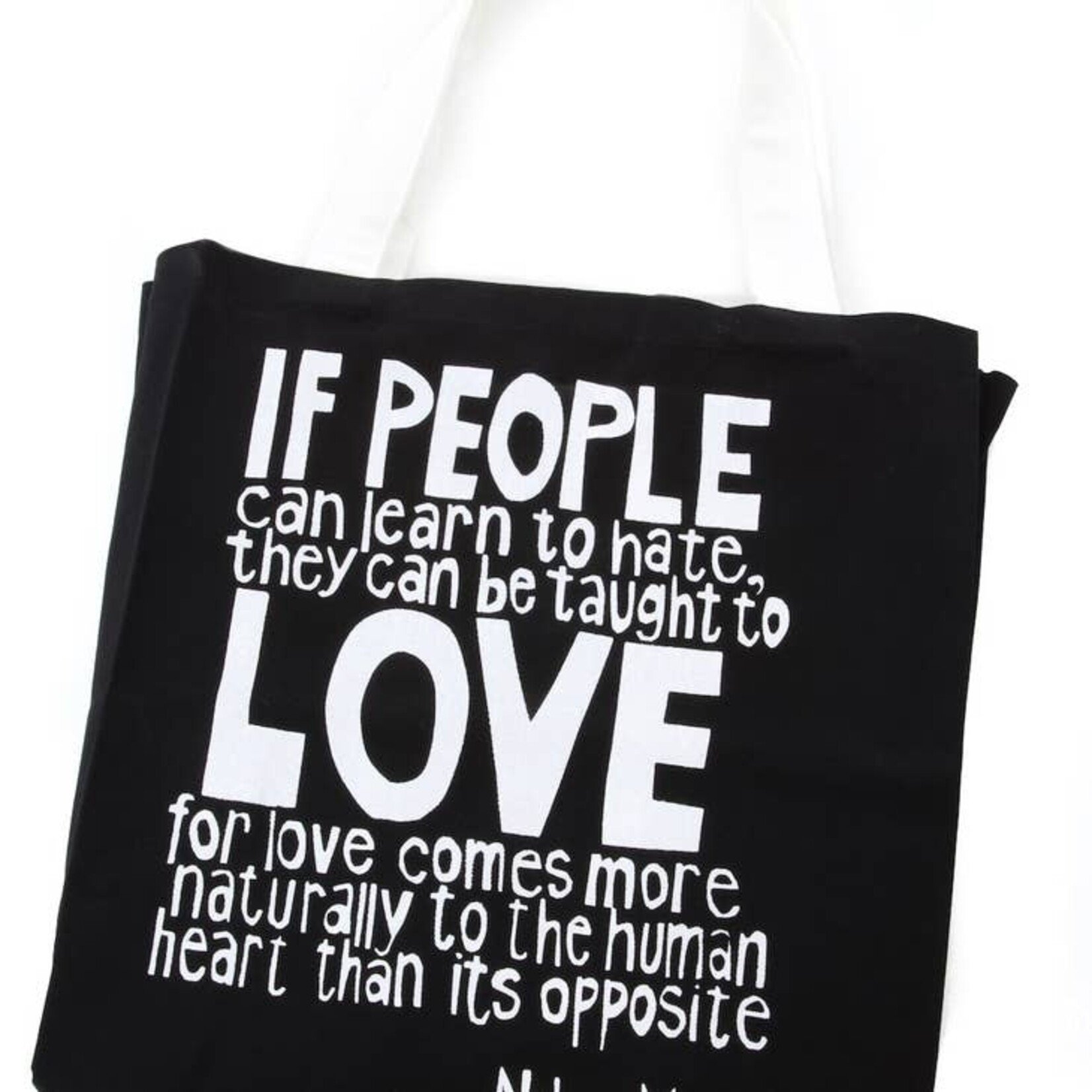 Swahili African Modern Black Love Comes More Naturally Mandela Tote Bag, South Africa