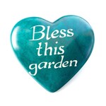 Swahili African Modern Kisii Stone Wise Words Heart: Bless This Garden, Kenya