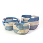 Swahili African Modern Herringbone Sewing Basket, Medium, Senegal