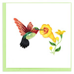 Kalyn Hummingbird & Yellow Flowers Quilling Card, Vietnam