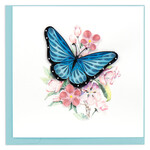 Kalyn Blue Butterfly & Pink Flowers Quilling Card, Vietnam