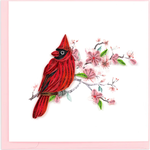 Kalyn Cardinal & Cherry Blossom Quilling Card, Vietnam