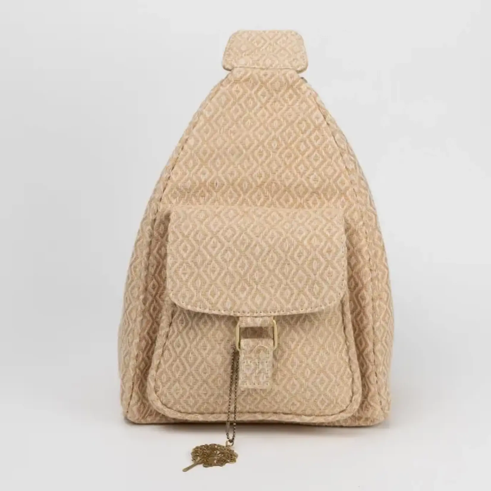 Ten Thousand Villages USA Bulbul Mini Diamond Ivory Backpack, India