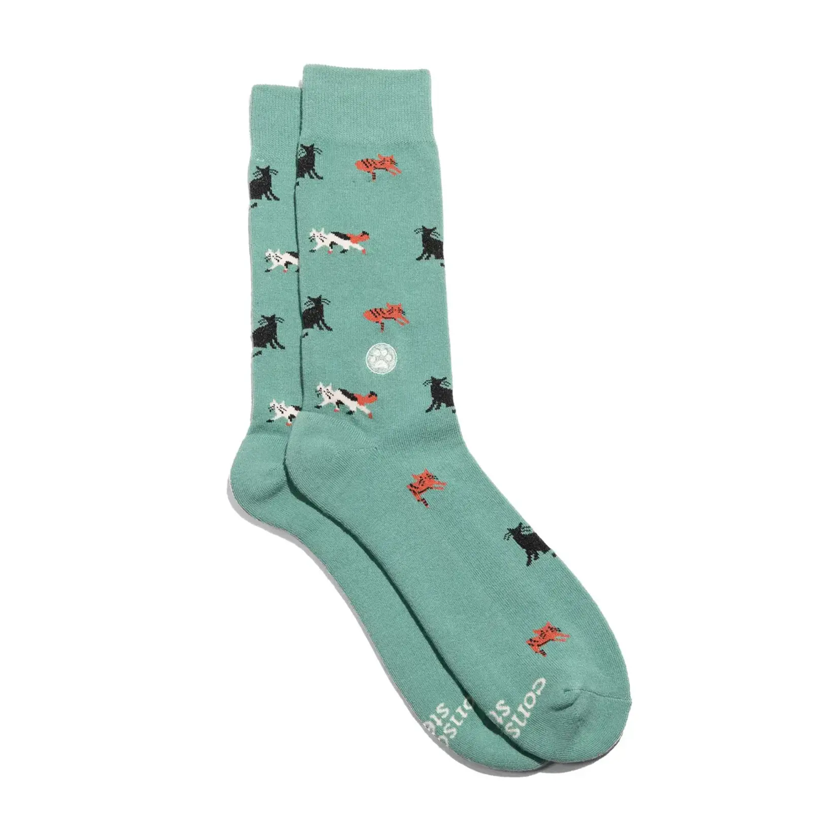 Conscious Step Conscious Step Socks that Save Cats, Green, Small