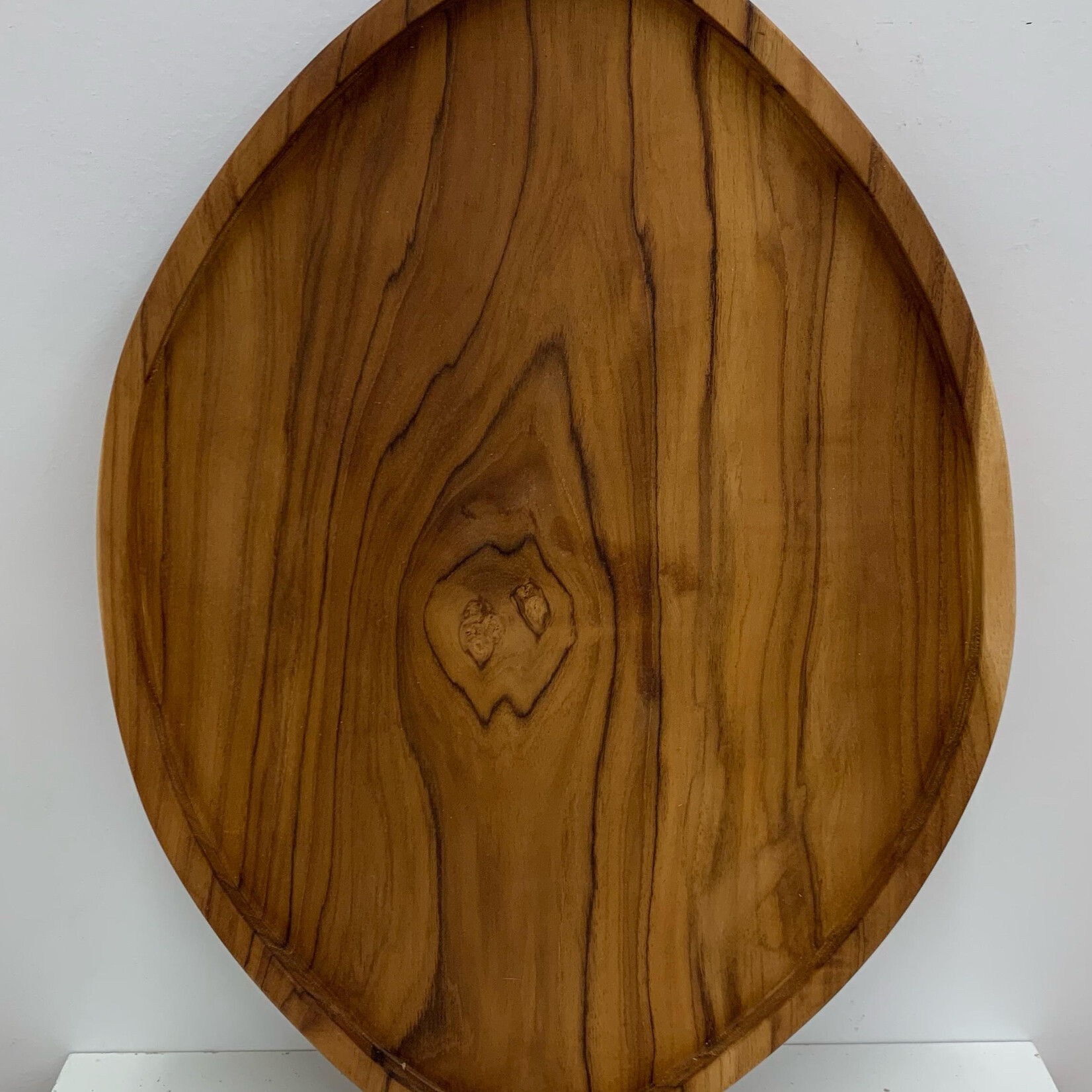 Harkiss Designs Oval Teak Wood Serving Tray 16", Uganda