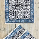 Sevya Handmade Blue Border Napkin, India