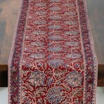 Sevya Handmade Red and Blue Kalamkari Table Runner, India