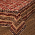 Sevya Handmade Red and Blue Kalamkari Tablecloth, India