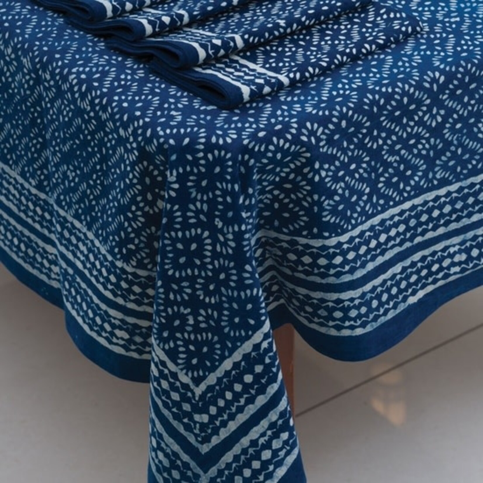 Sevya Handmade Square Indigo Tablecloth, India