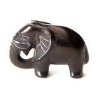 Swahili African Modern Tiny Black Soapstone Elephant, Kenya