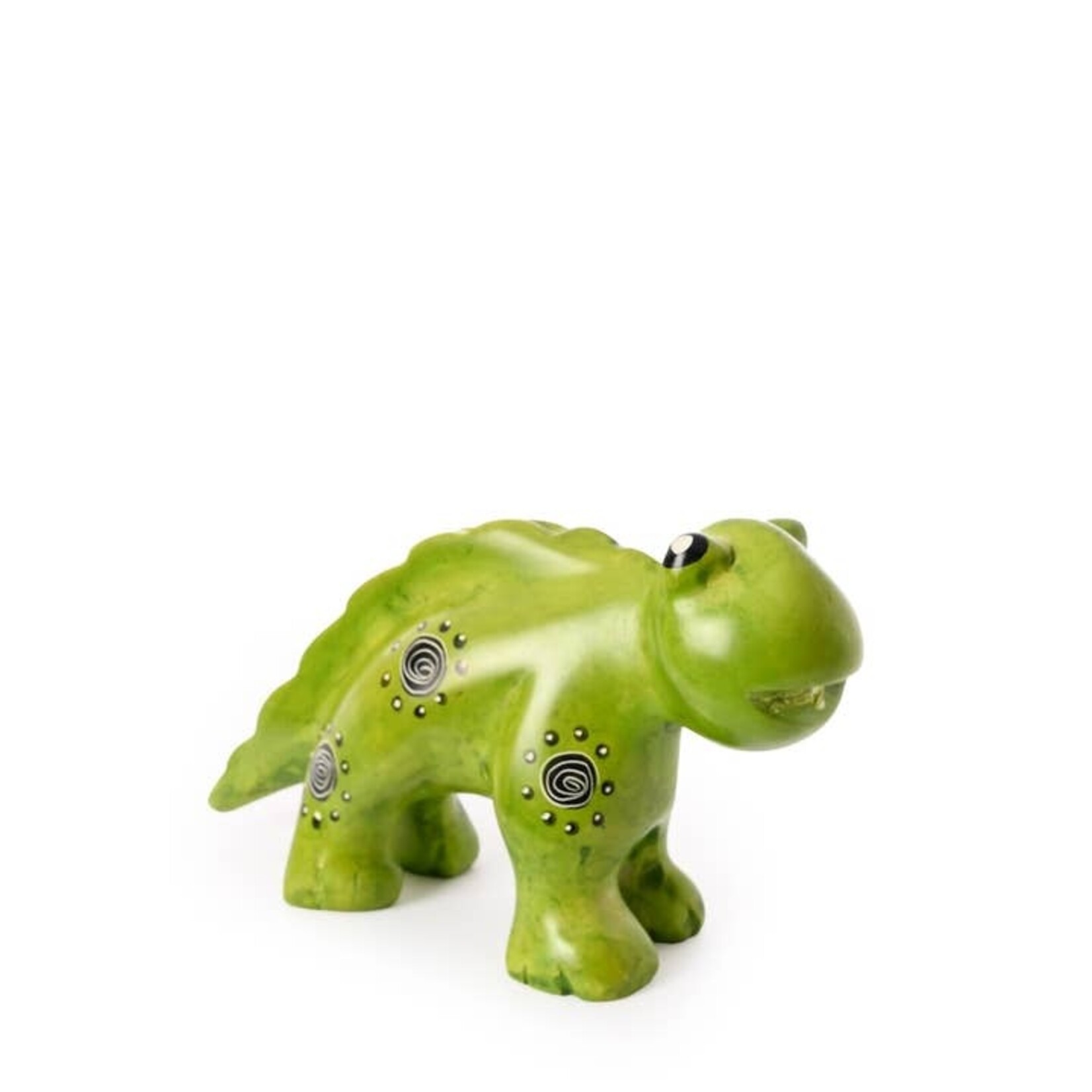 Swahili African Modern Green Soapstone Lizard, Kenya