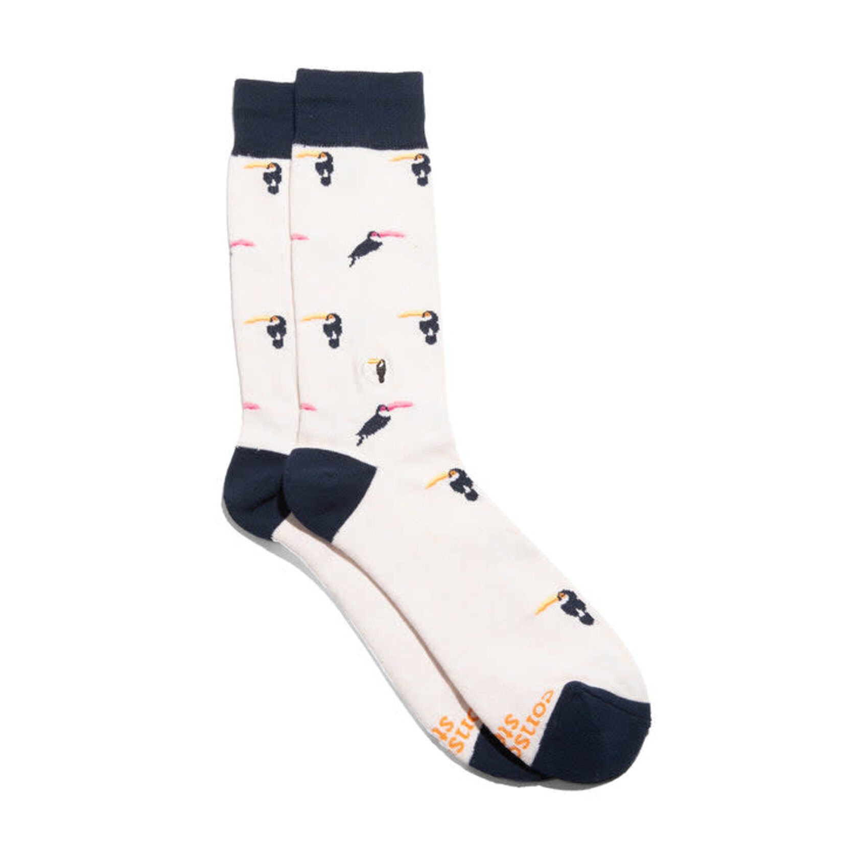 Conscious Step Conscious Step Socks That Protect Toucans, Cream, Medium