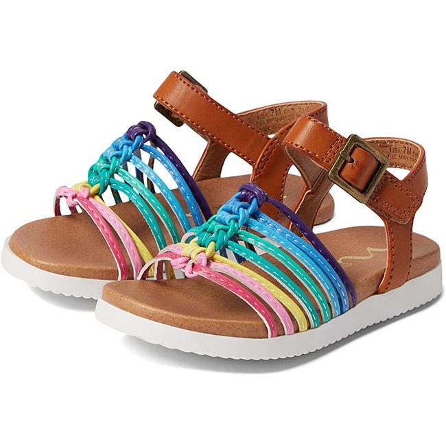 Rainbow Kids Black The Grombow - Soft Rubber Top Sole with 1 Strap and Pin  line Sandals