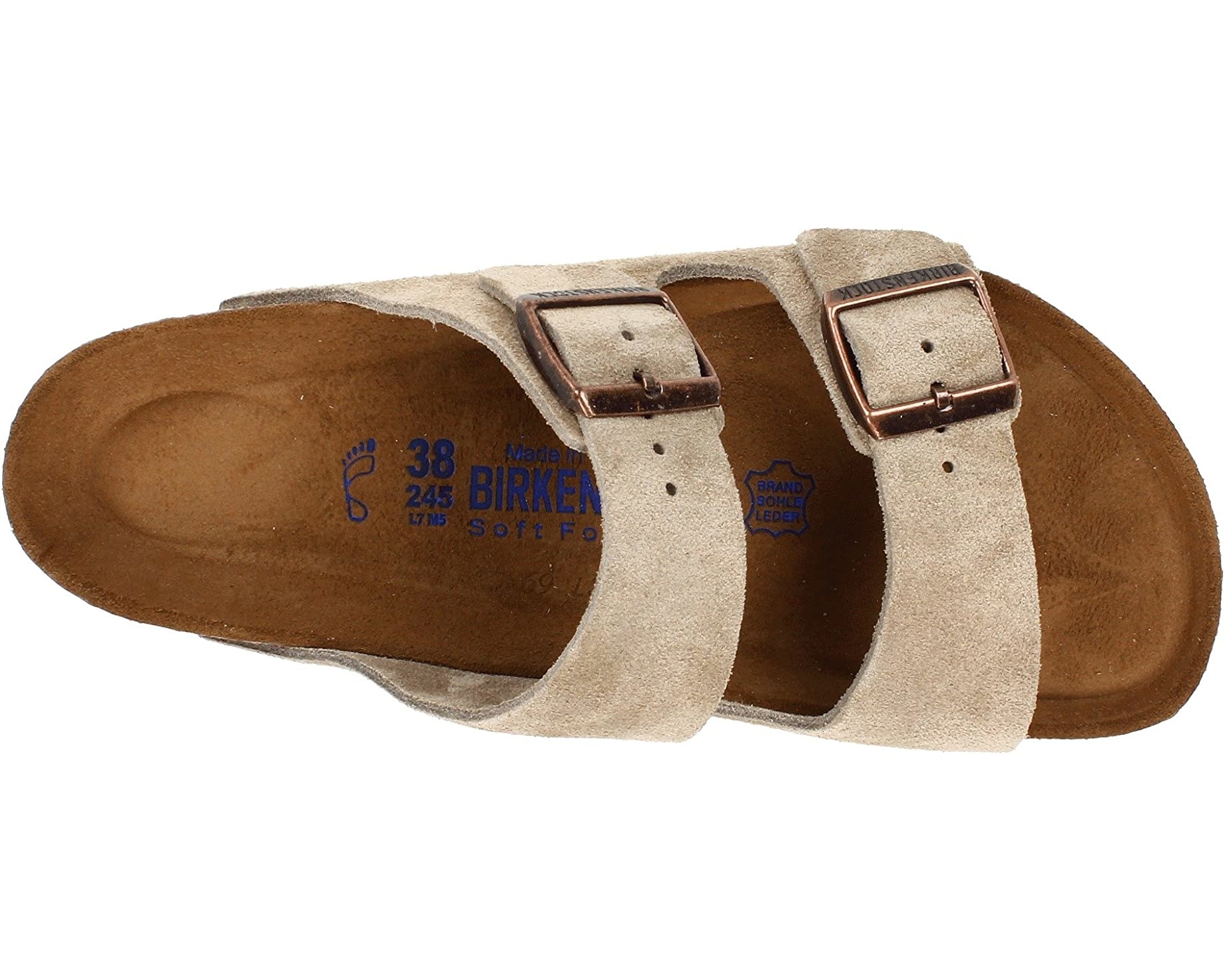 birkenstock arizona taupe metallic