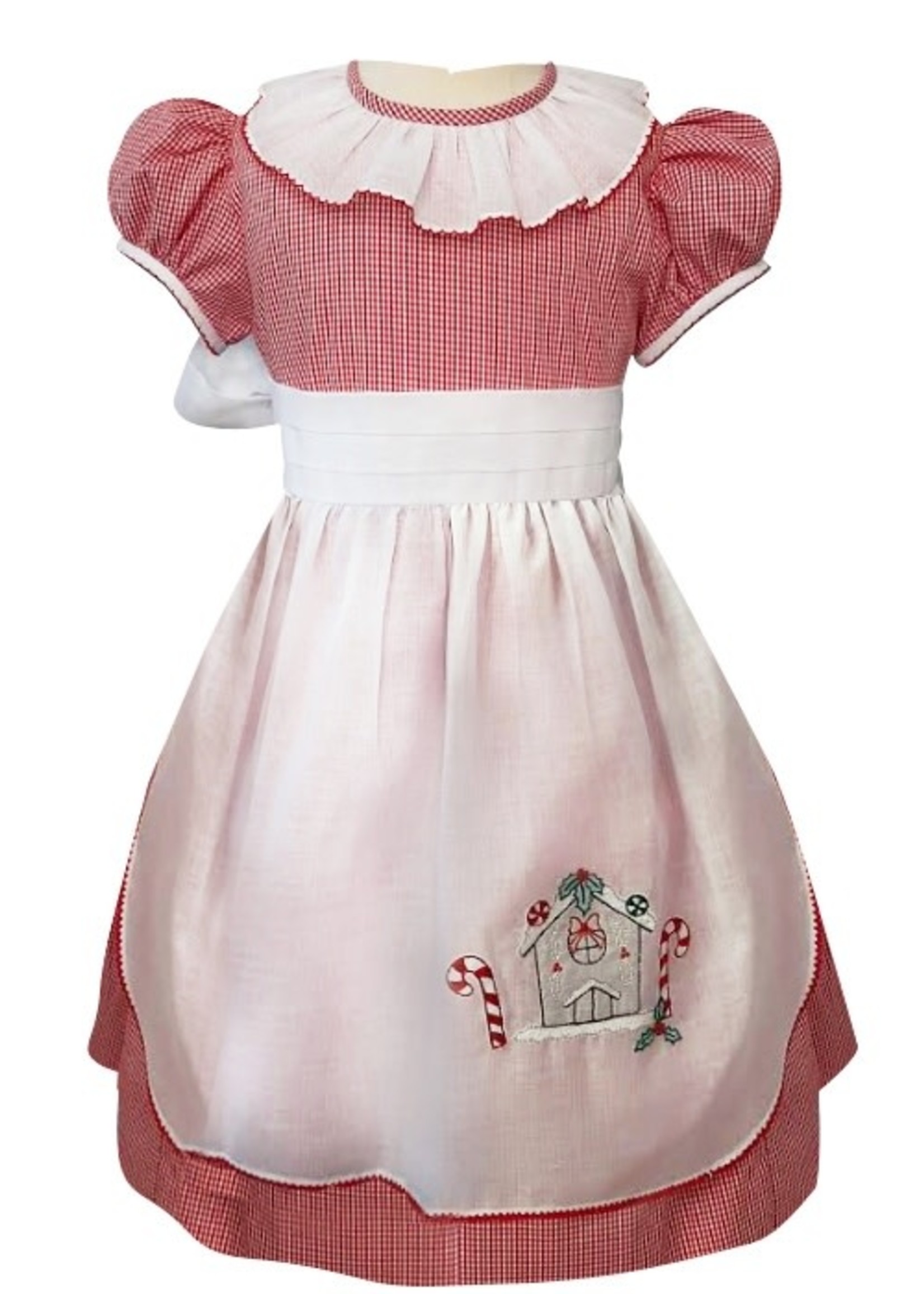 Marco & Lizzy Red/White Check Cap Sleeve Dress