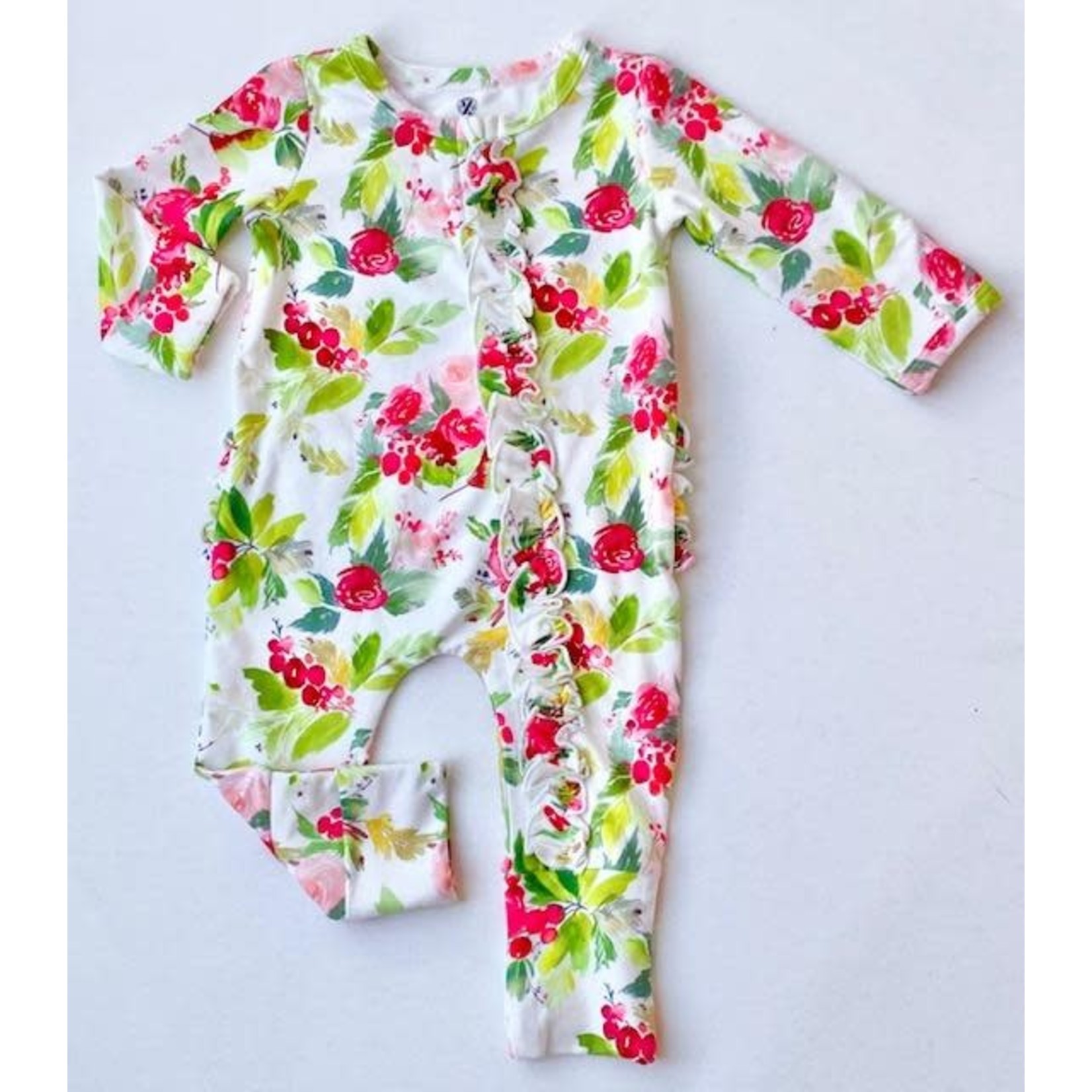 Charlie's Project Holly Berry Ruffle Baby Romper