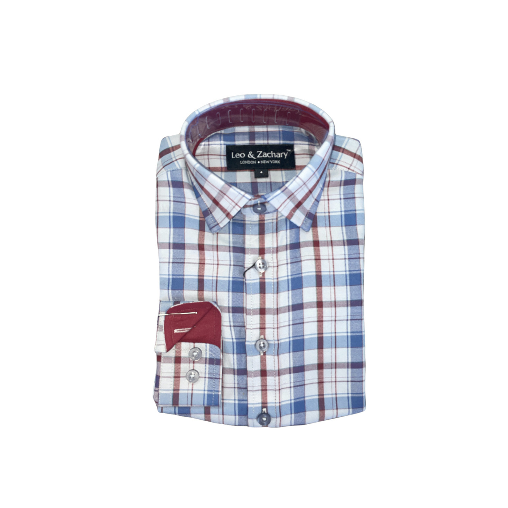Grey/Stone/Deep Red Plaid L/S Shirt