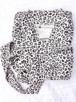Charlie's Project Tan Leopard Baby Cloud Soft Women's Robe