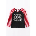 Baby It's Cold Outside Red Stripe Mommy Shirt