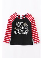 Honeydew Baby It's Cold Outside Red Stripe Mommy Shirt