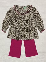Sage & Lilly Leopard Print Blouse w/Pink Leggings