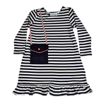 Funtasia Too Navy White Stripe Dress with Purse Pocket