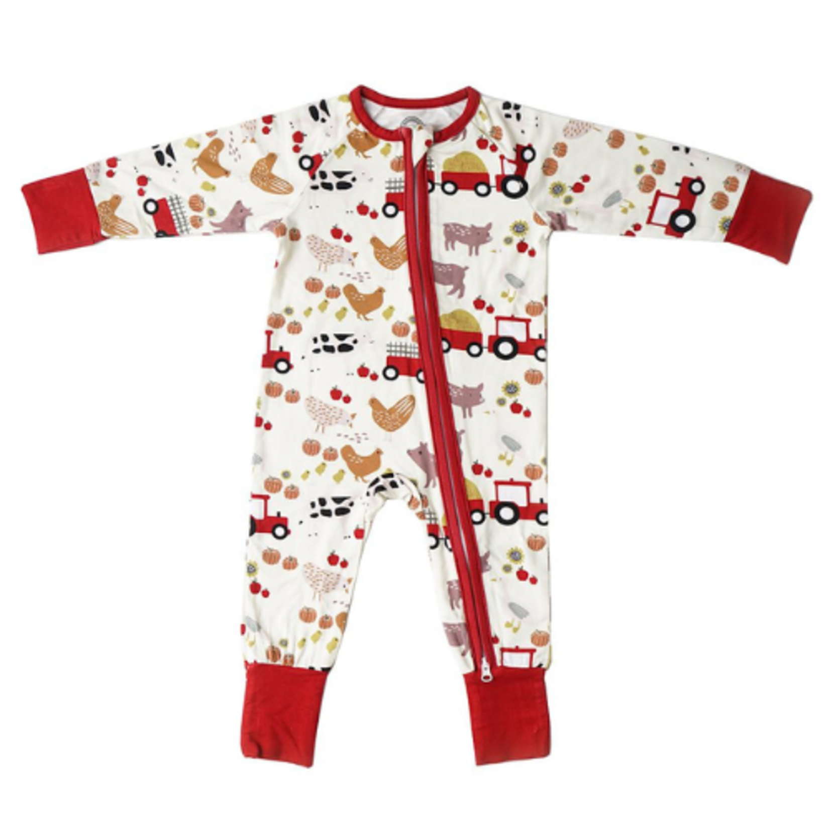 Emerson and Friends Farm Friends Animals Ivory/Red Pajama