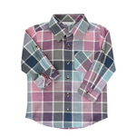 Rugged Butts Multi Violet Plaid Button Down Shirt