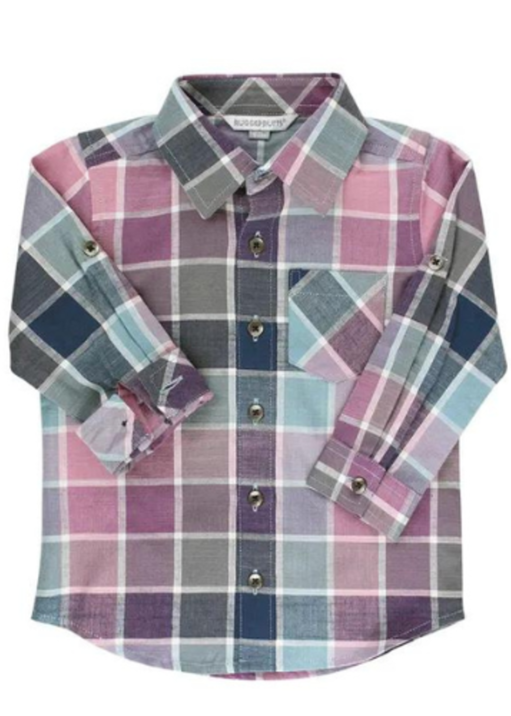 Rugged Butts Multi Violet Plaid Button Down Shirt