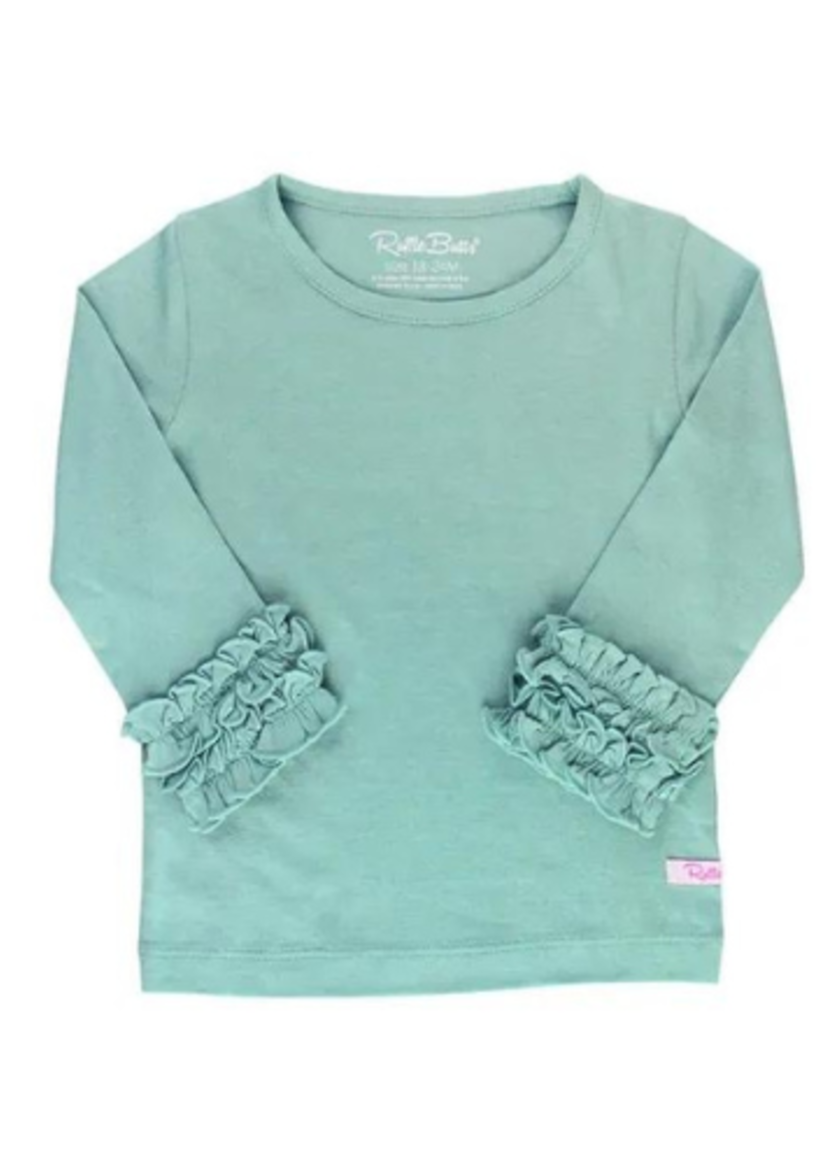 Ruffle Butts Lt. Turquoise  LS Ruffled Layering Tee