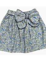 Marco & Lizzy Navy Blue Floral Print Skirt w/Big Bow