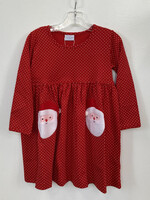 Red/White Polka Dots Dress w/Santa Pockets
