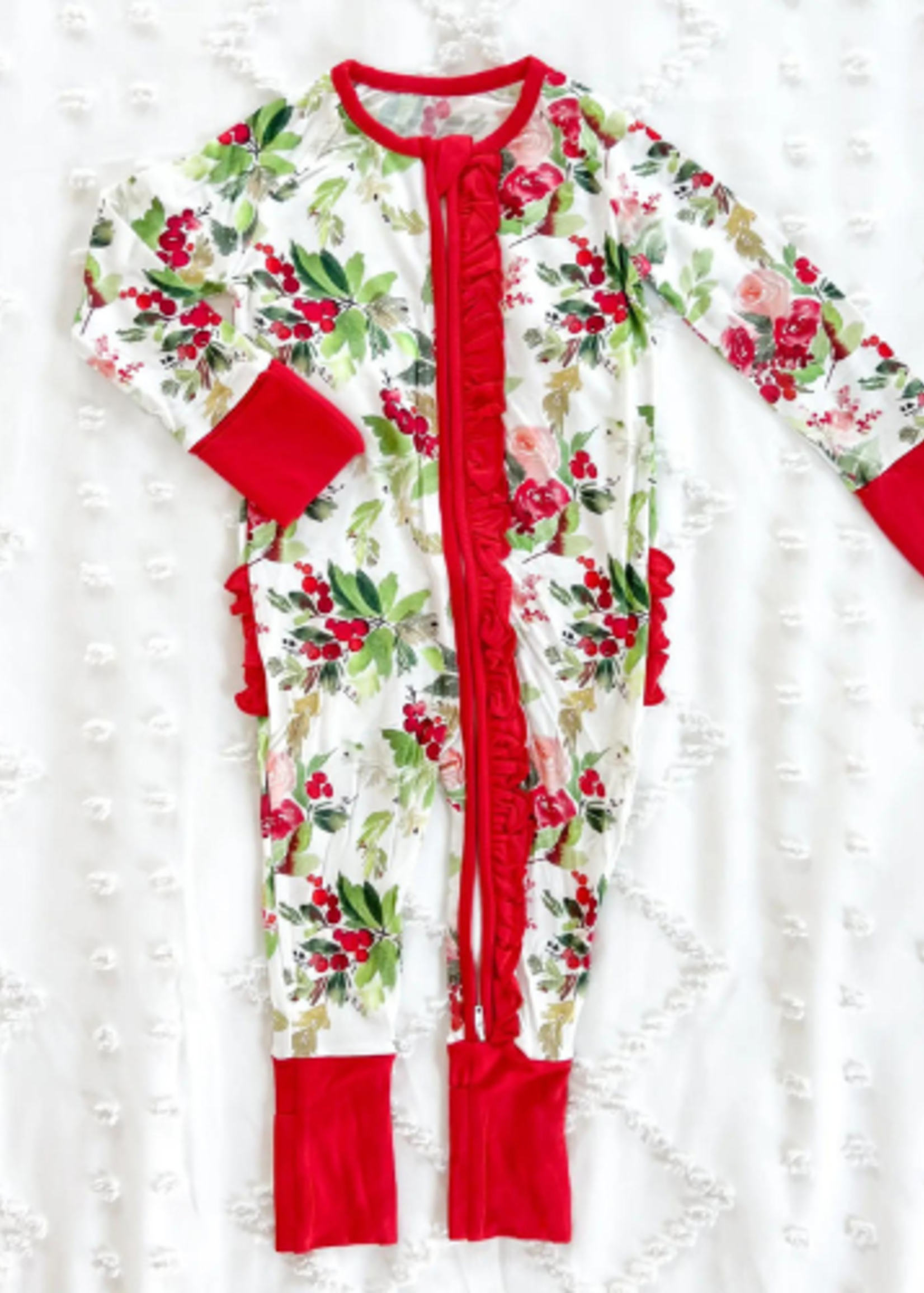 Eliza Cate and Co. Winterberry Floral Footless Romper