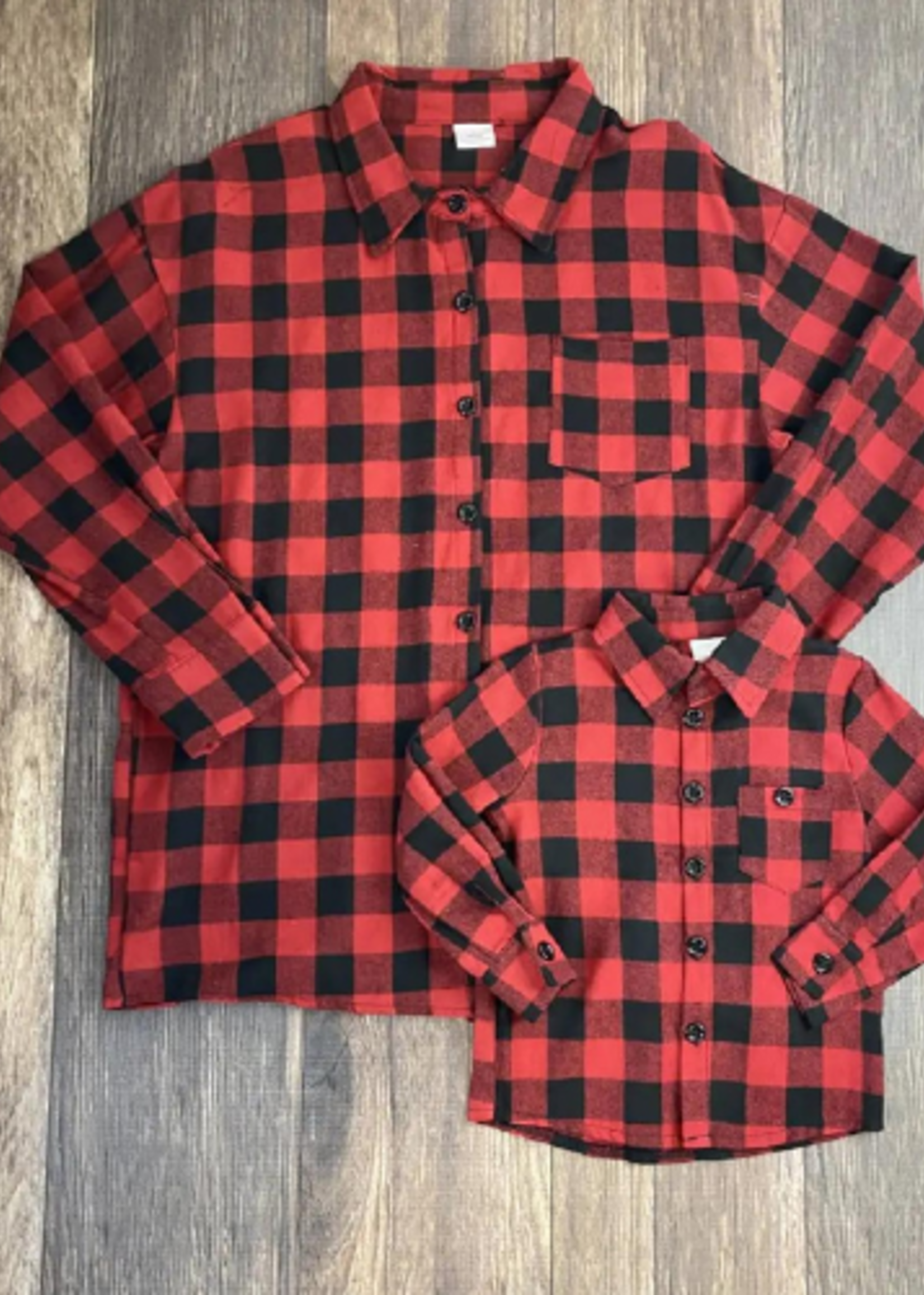 The Hair Bow Company Men's Red/Black Buffalo Plaid Flannel