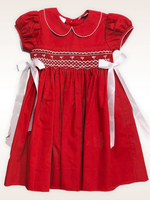 Lulu Bebe Red w/White Smock Waist Dress