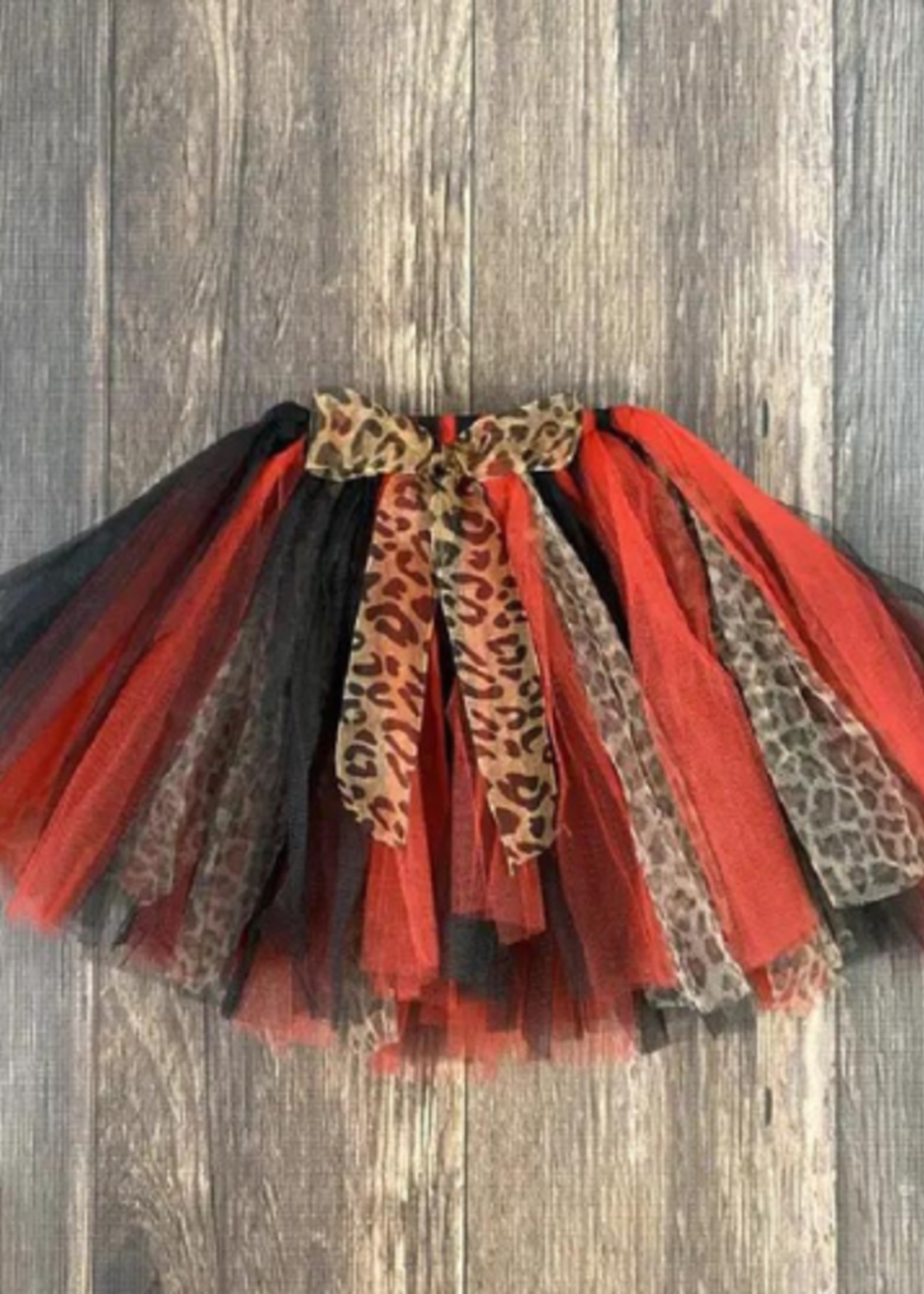 The Hair Bow Company Red, Black & Leopard Print Tie Tutu