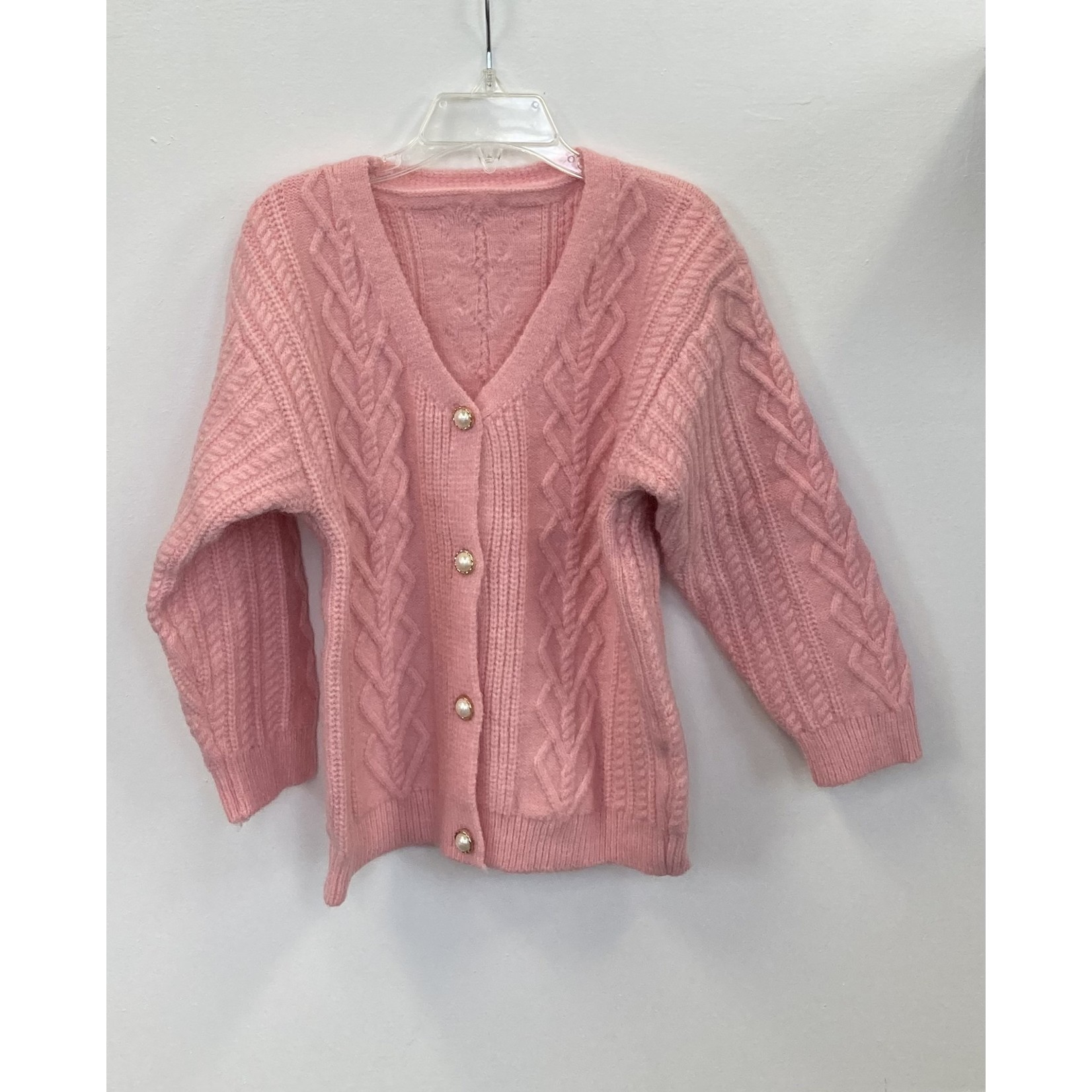 The Hair Bow Company Pink Cable Knit Sweater