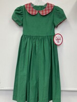 Funtasia Too Green Corduroy Dress w/Plaid Trim