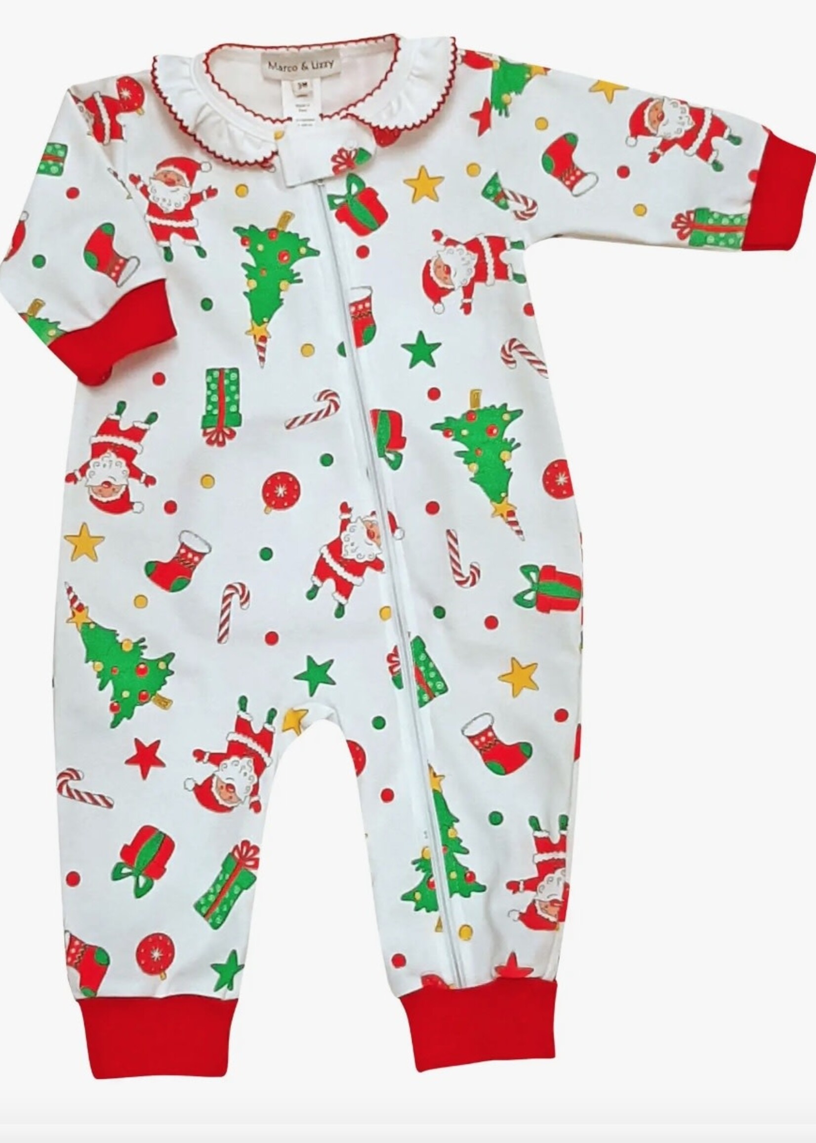 Marco & Lizzy Christmas  Baby Girl Zipper Pajama