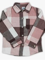 Yawoo Girl's Pink Plaid Flannel Shirt