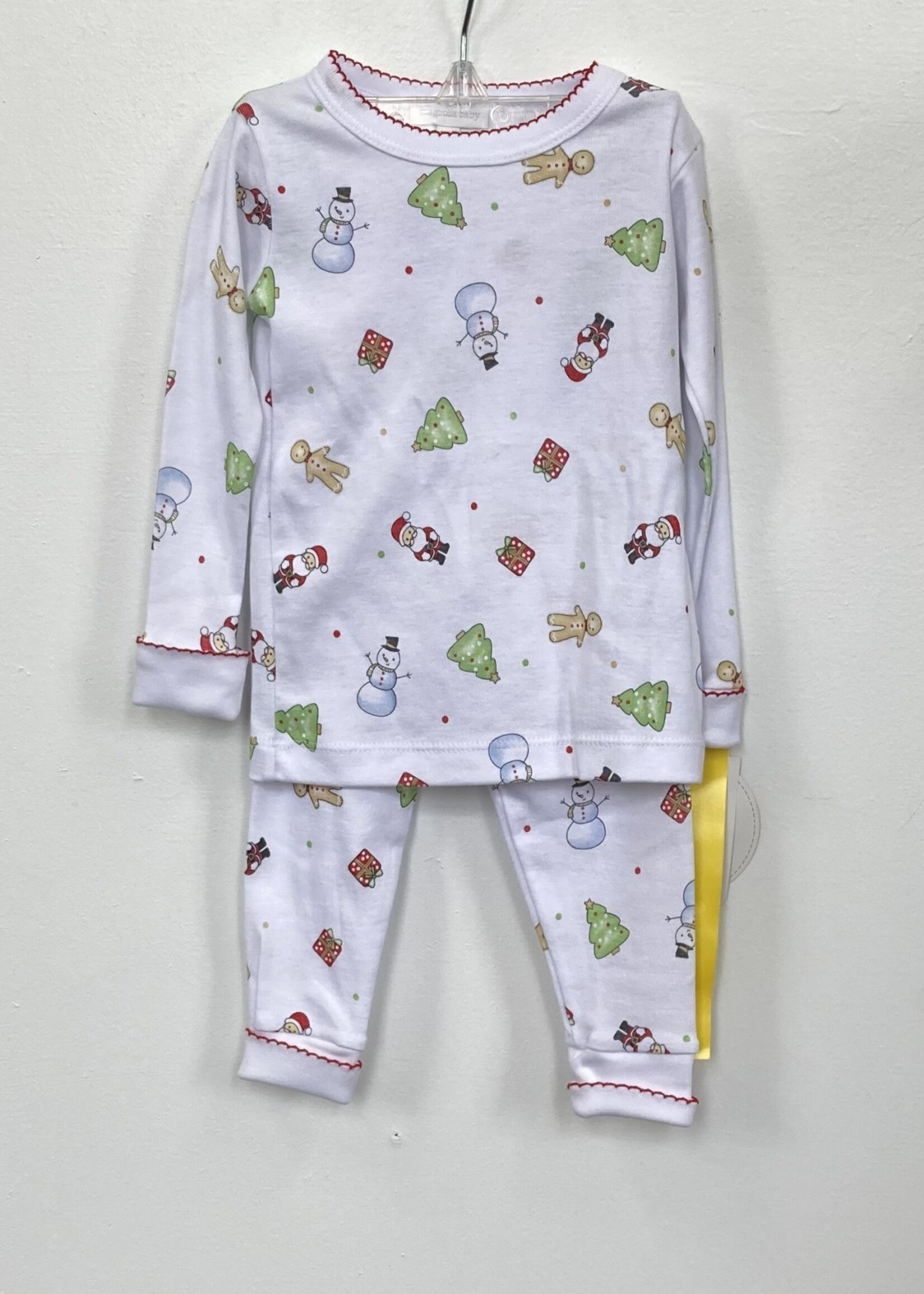 Magnolia Baby White L/S Santa/Gingerbread PJs 2 PC Set