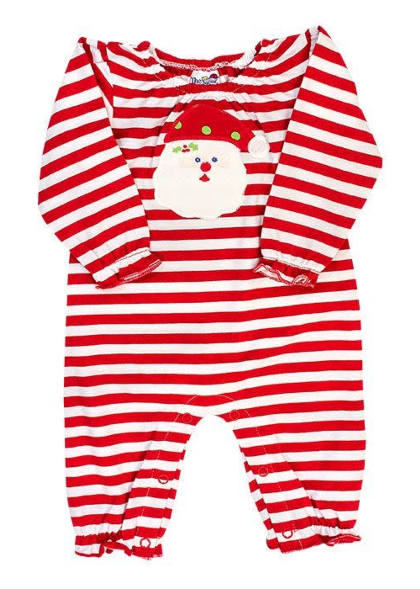 The Bailey Boys Girls Red/White Romper/PJ w/Santa Applique