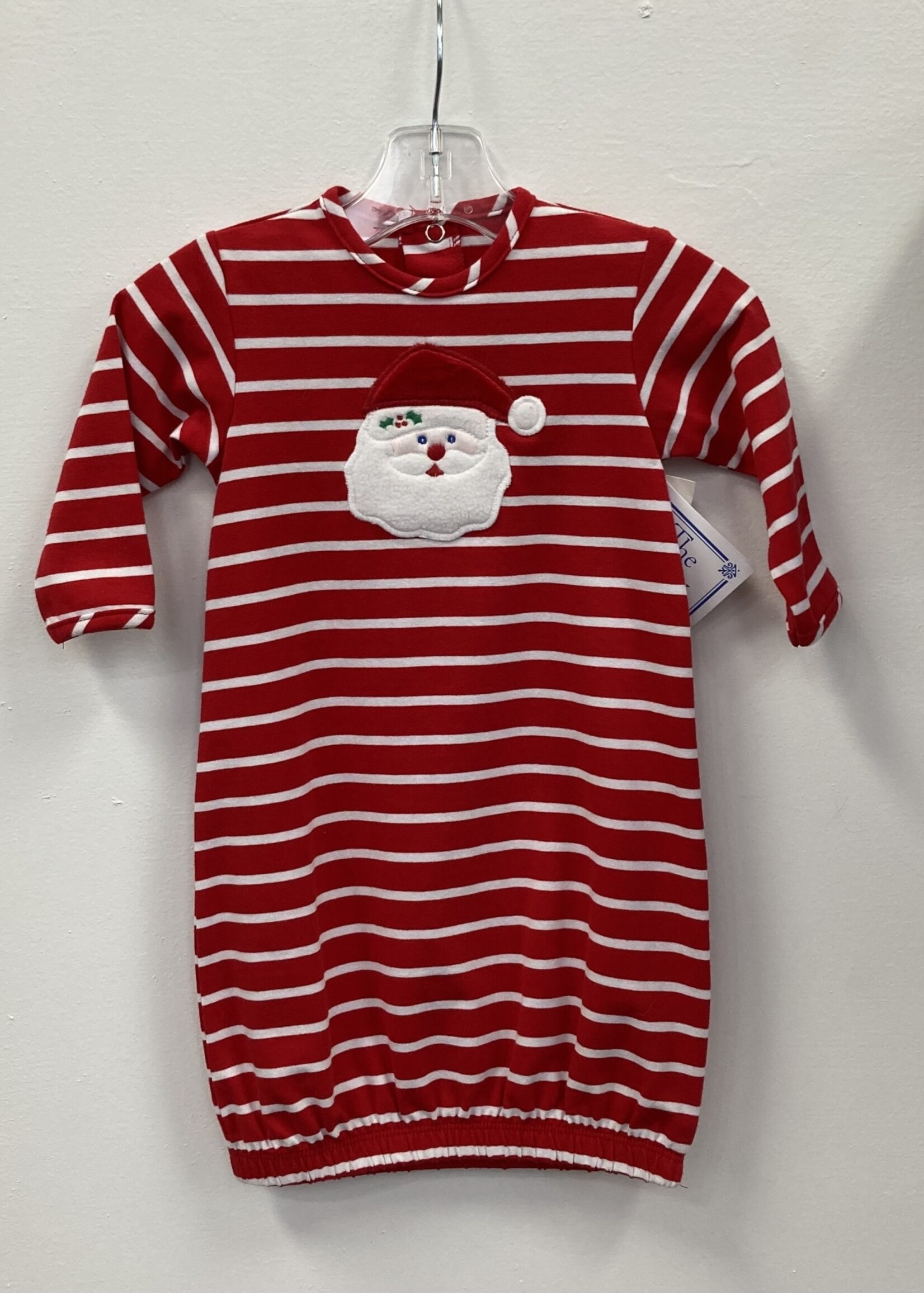 The Bailey Boys Red/White Striped Gown w/Santa OS