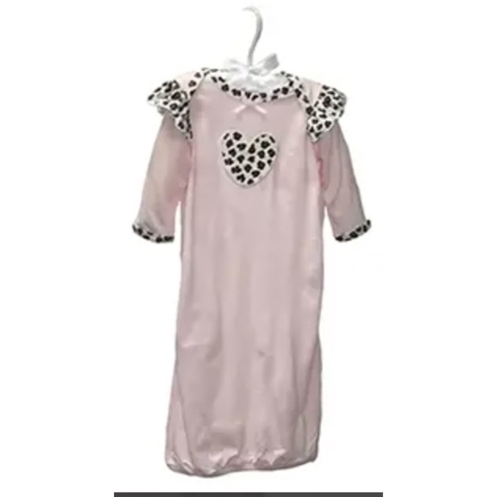 Maison Chic Pink Gown w/Leopard Heart Applique