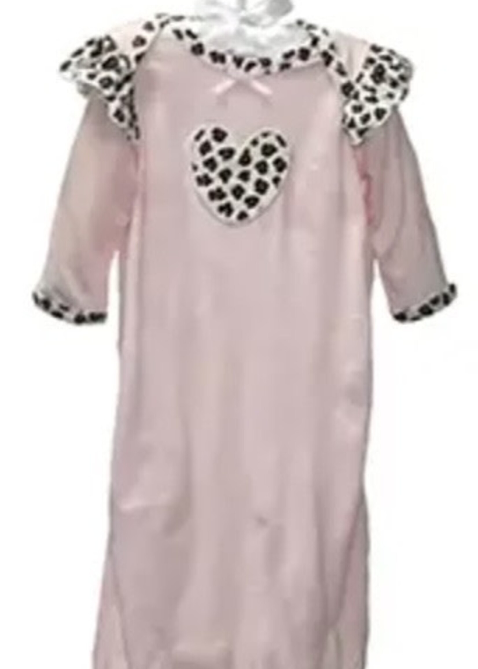 Maison Chic Pink Gown w/Leopard Heart Applique