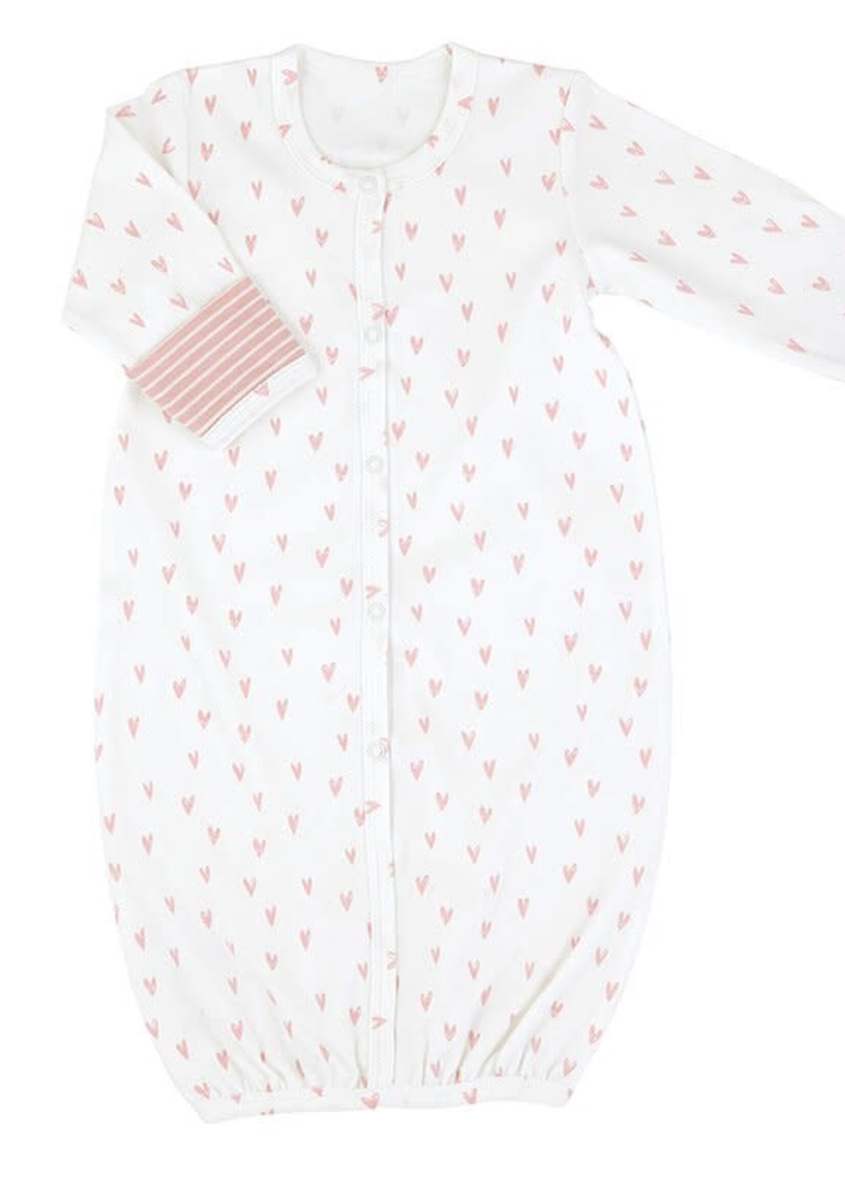 Stephan Baby Pink Heart Stripe Gown NB