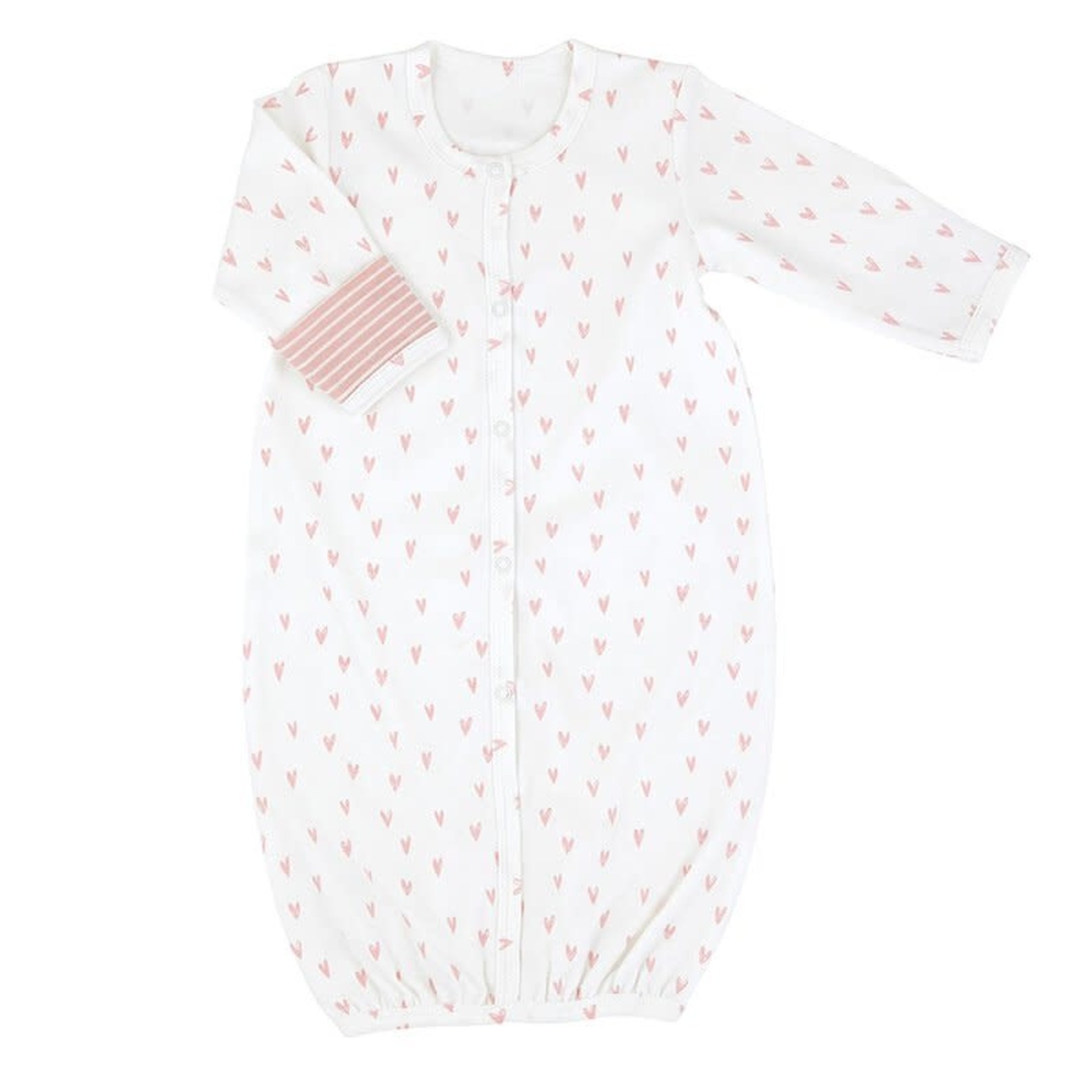 Stephan Baby Pink Heart Stripe Gown NB