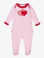 Magnolia Baby Red Heart Ruffle Footie