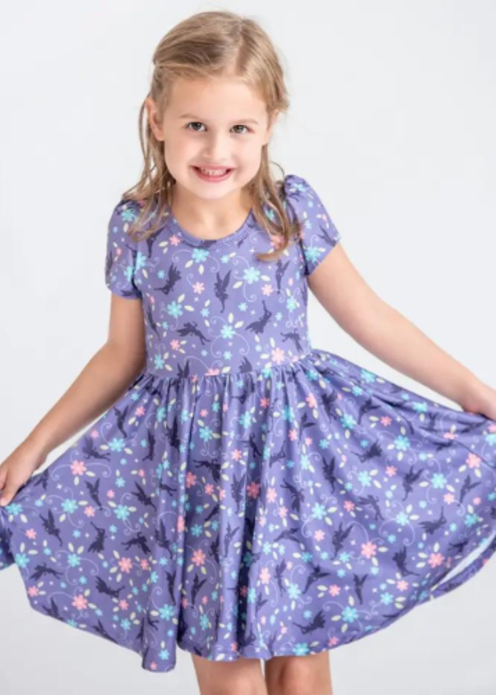 Charlie's Project Pixie Dust Short Sleeve Hugs Twirl Dress with Pockets